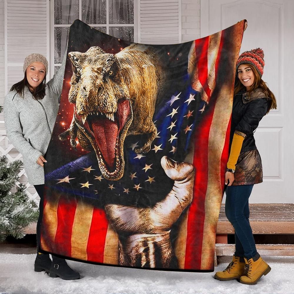 T-Rex Dinosaur 3D Birthday Gifts Sherpa Fleece Blanket