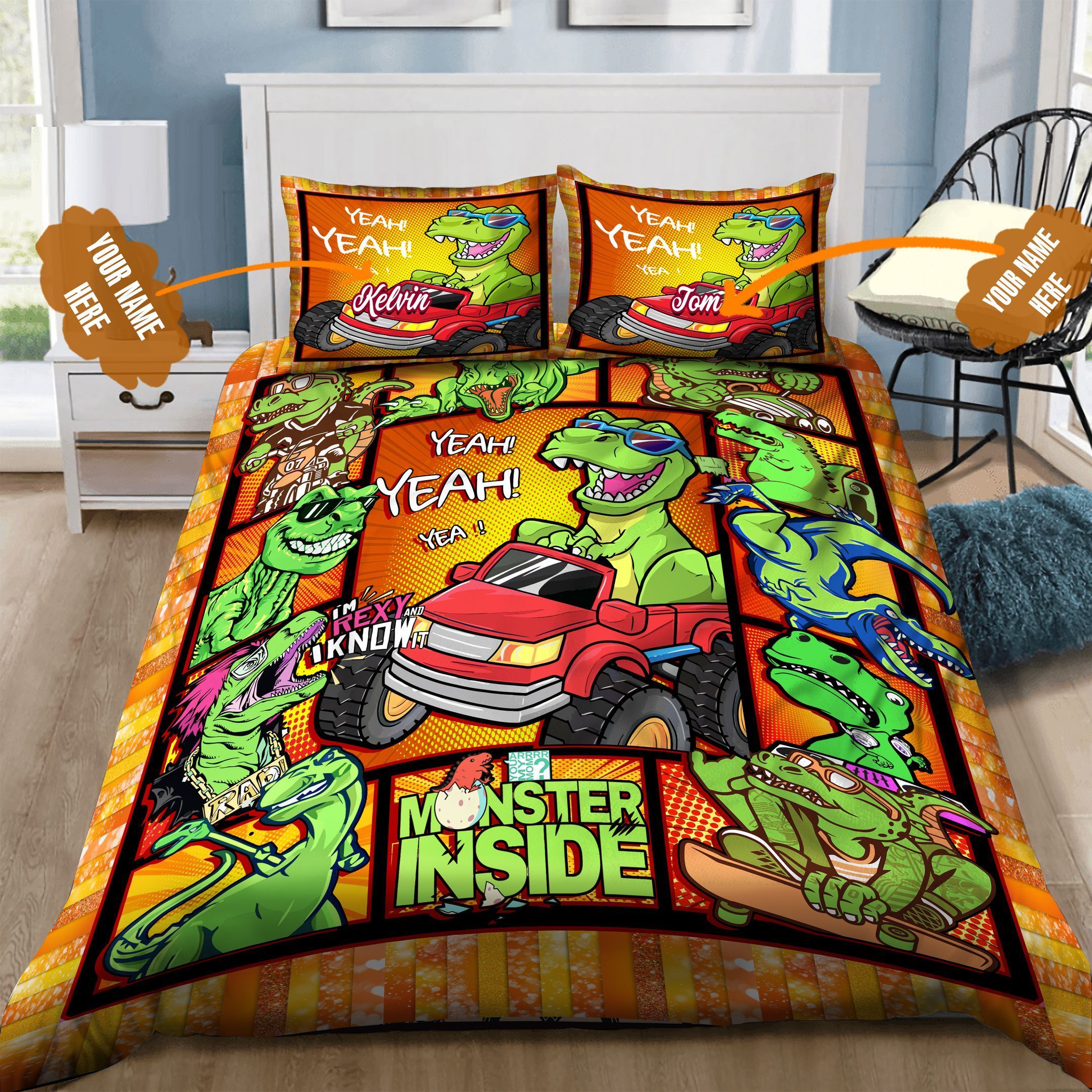 T Rex Personalized Bedding Set