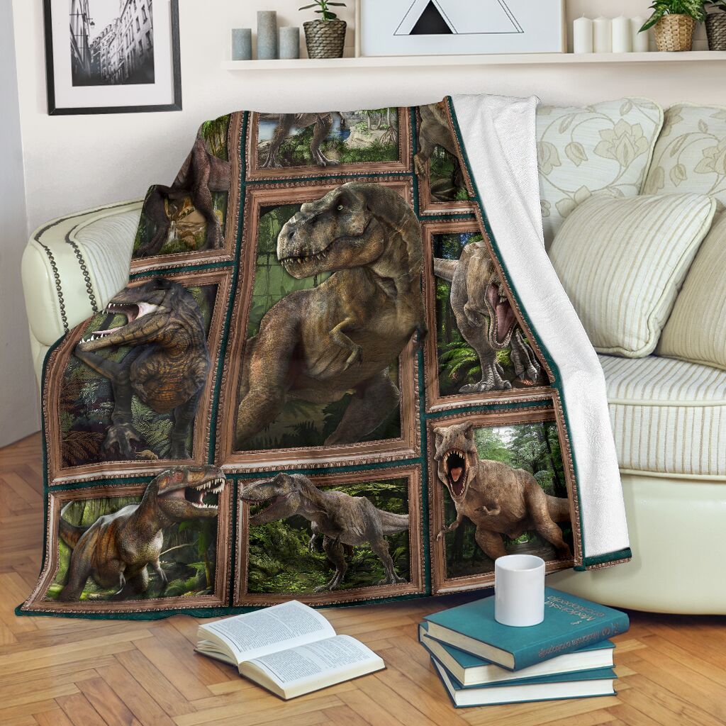 T-Rex Tyrannosaurus Dinosaur Sherpa Fleece Blanket