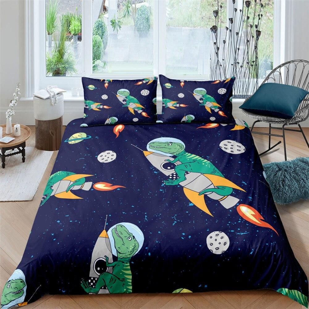 T Rexket Into Space Bedding Set