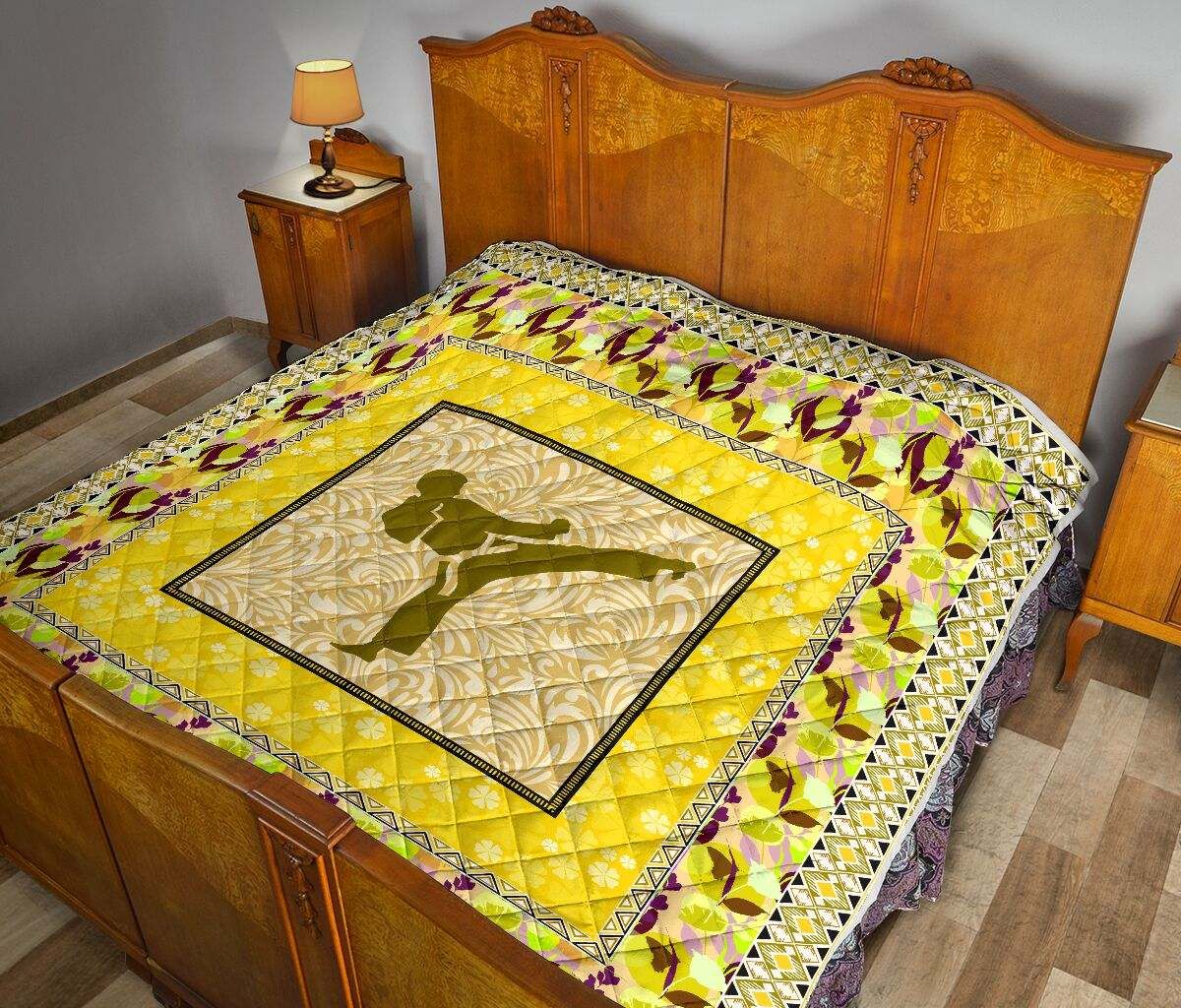 TAEKWONDO FLOWER YELLOW PATTERN QUILT DHC281111179DD