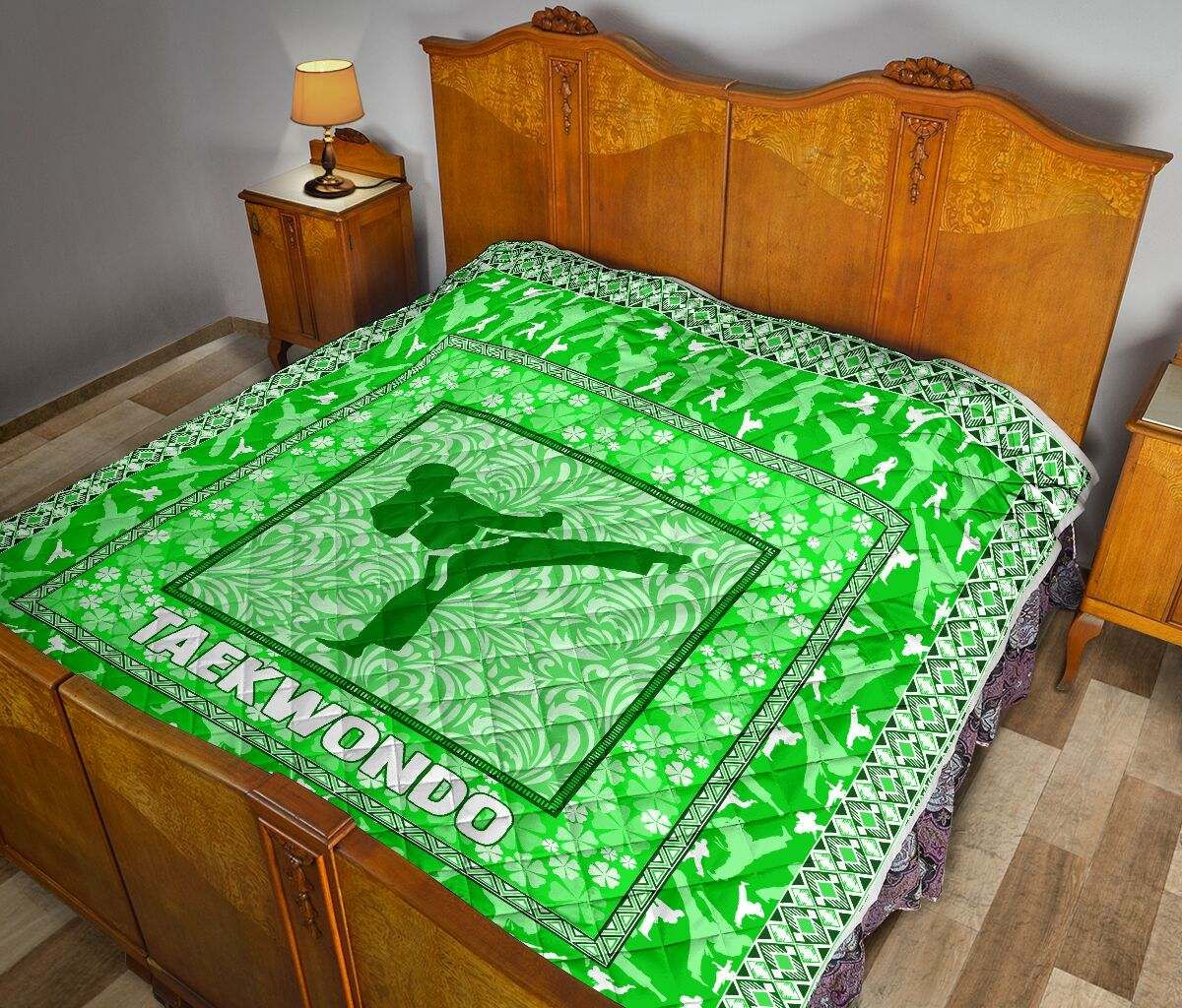 TAEKWONDO GREEN PATTERN QUILT DHC281111180DD