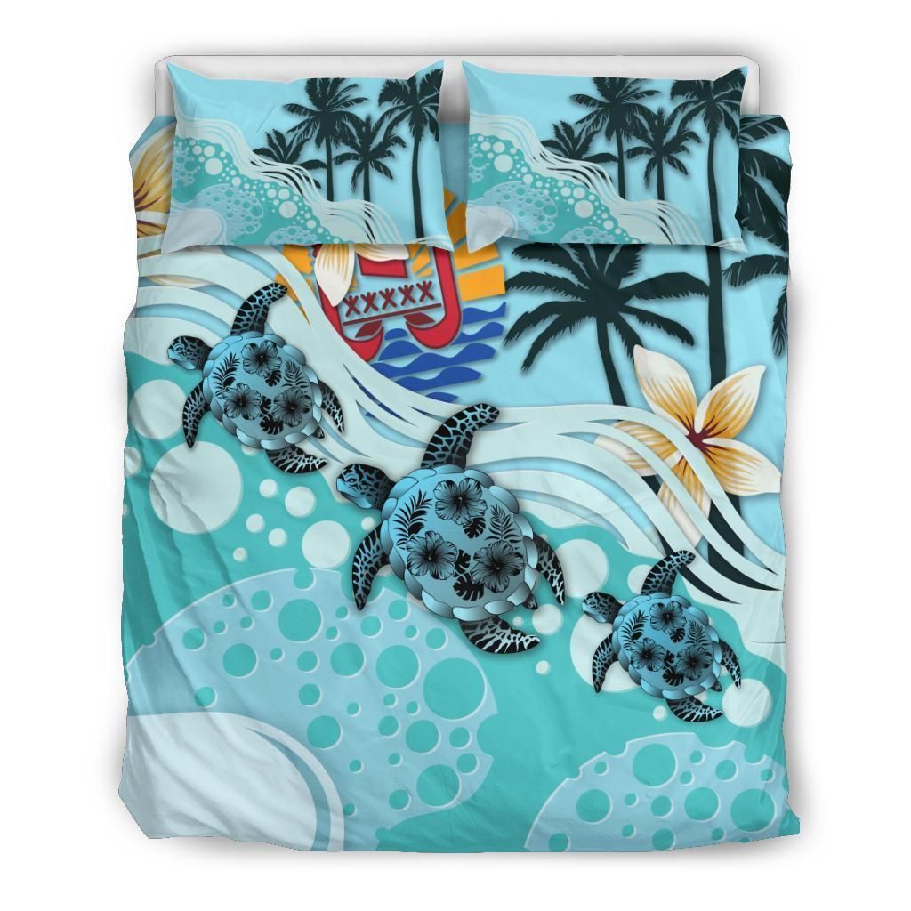 Tahiti Blue Turtle Hibiscus Bedding Set