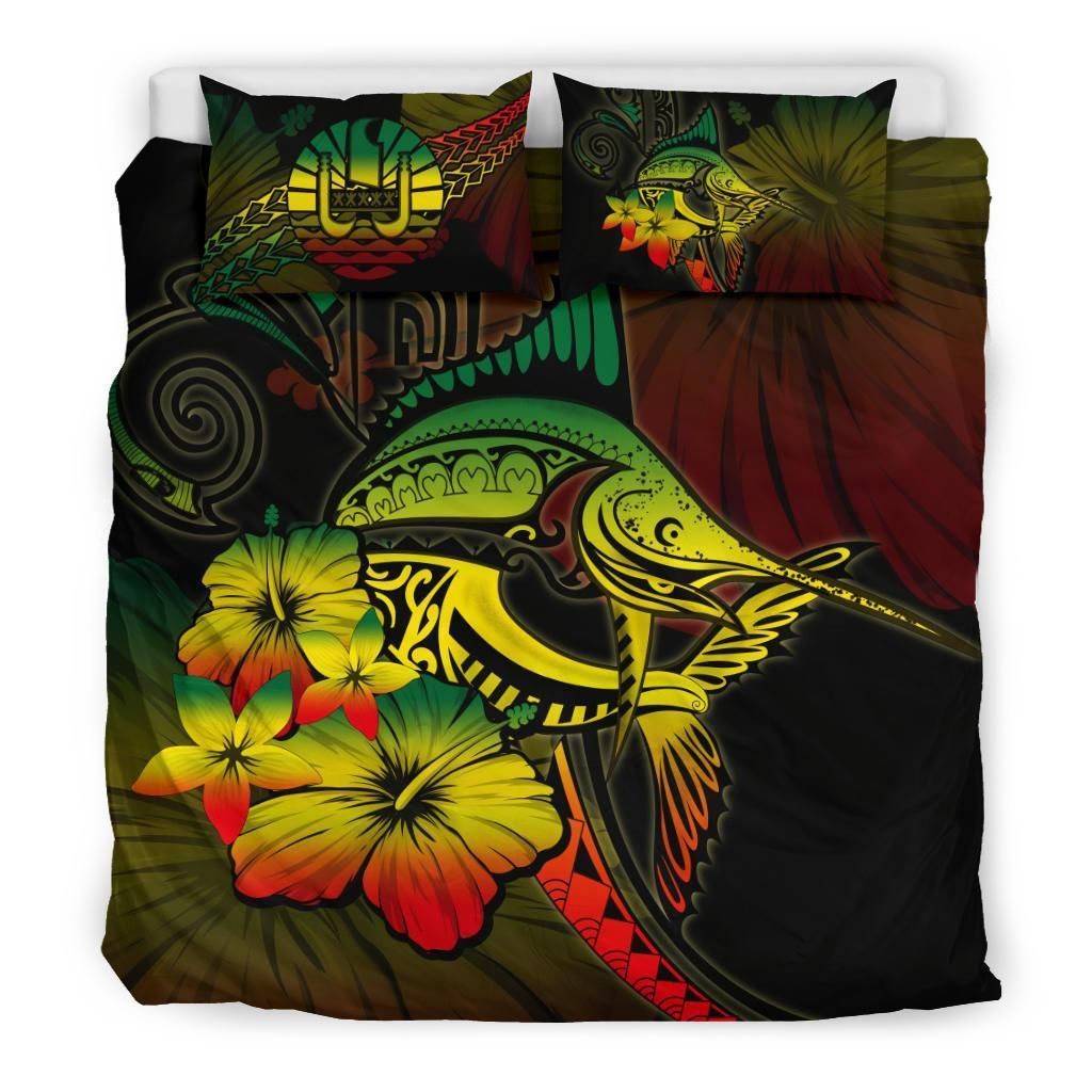 Tahiti Marlin And Hibiscus Bedding Set