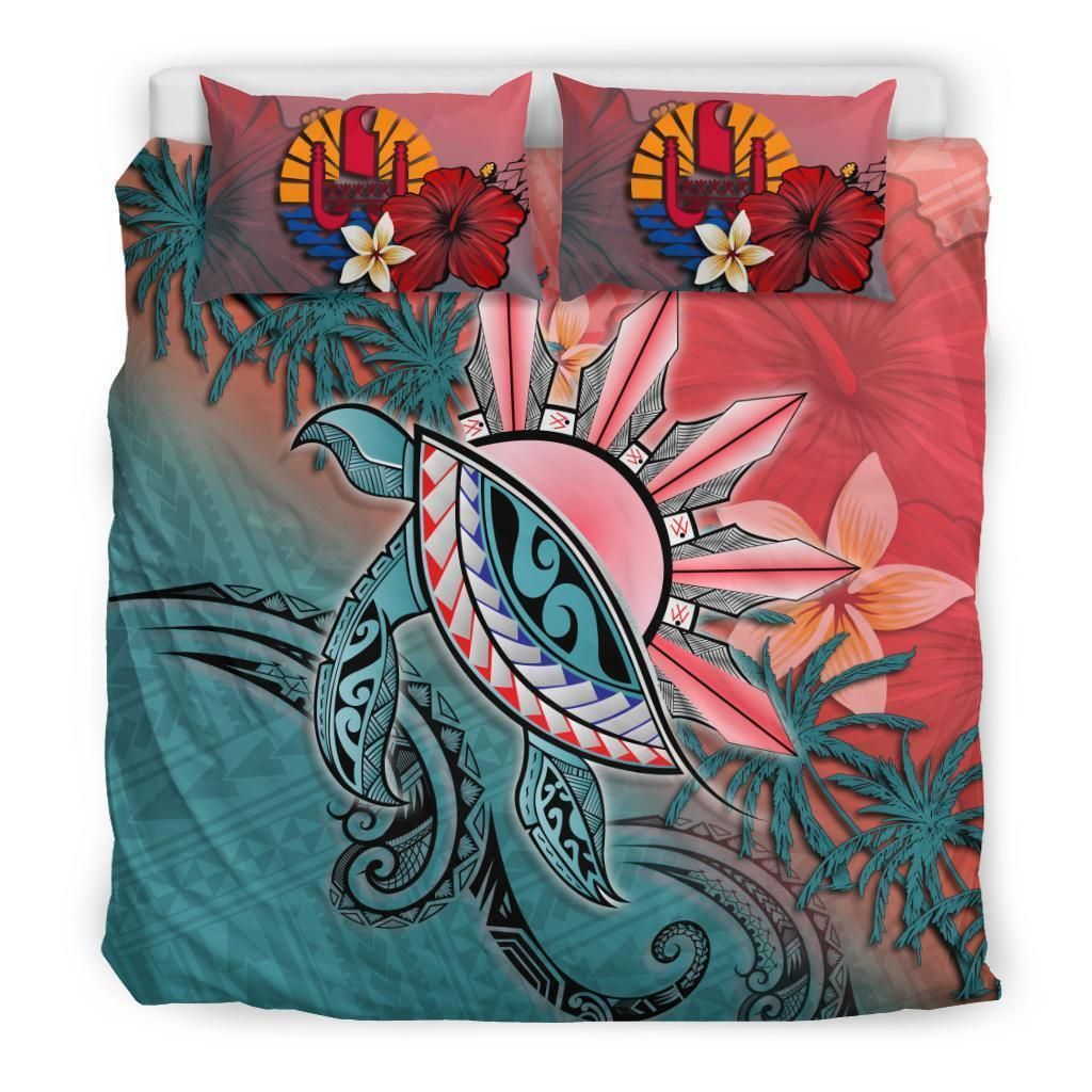 Tahiti Paisley Turtle Tropical Flower Bedding Set