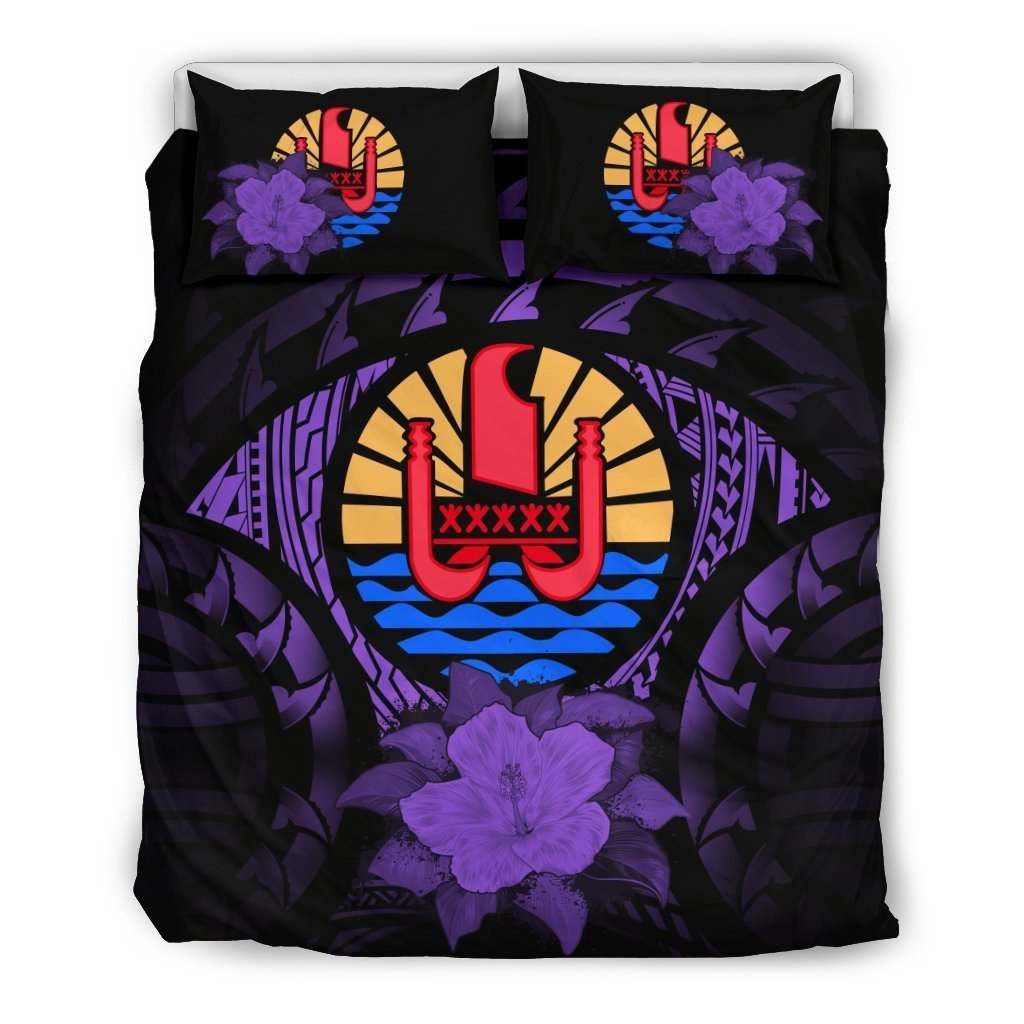 Tahiti Purple Hibiscus Bedding Set
