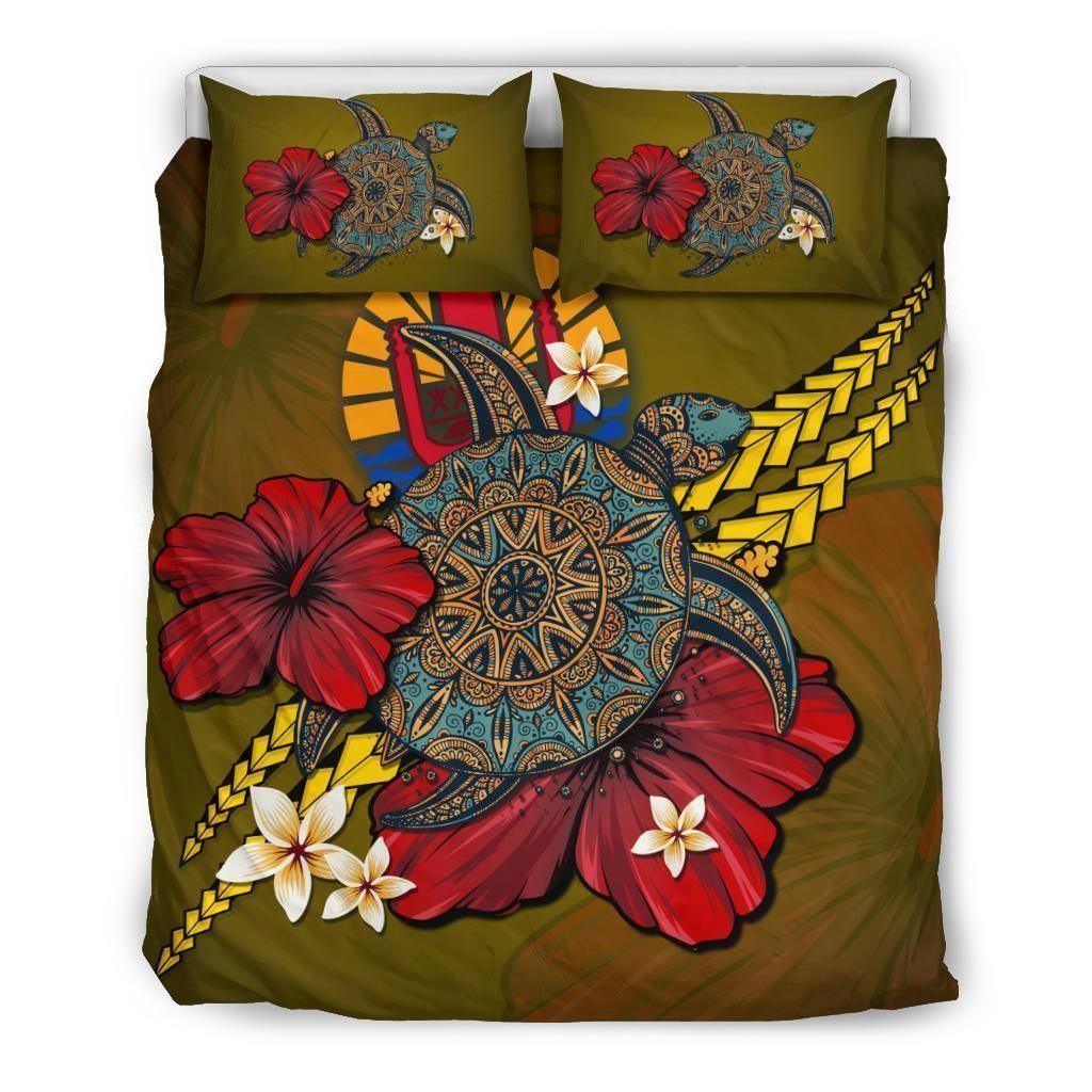 Tahiti Yellow Turtle Tribal Bedding Set