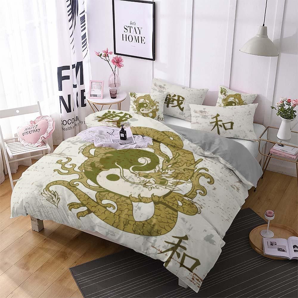 Tai Chi Pattern Printed Bedding Set