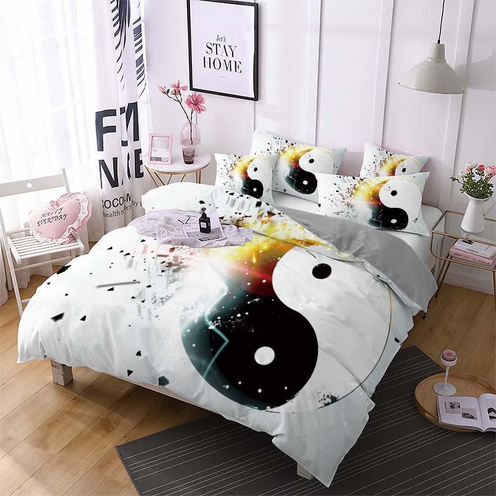 Tai Chi Ying And Yang Printed Bedding Set
