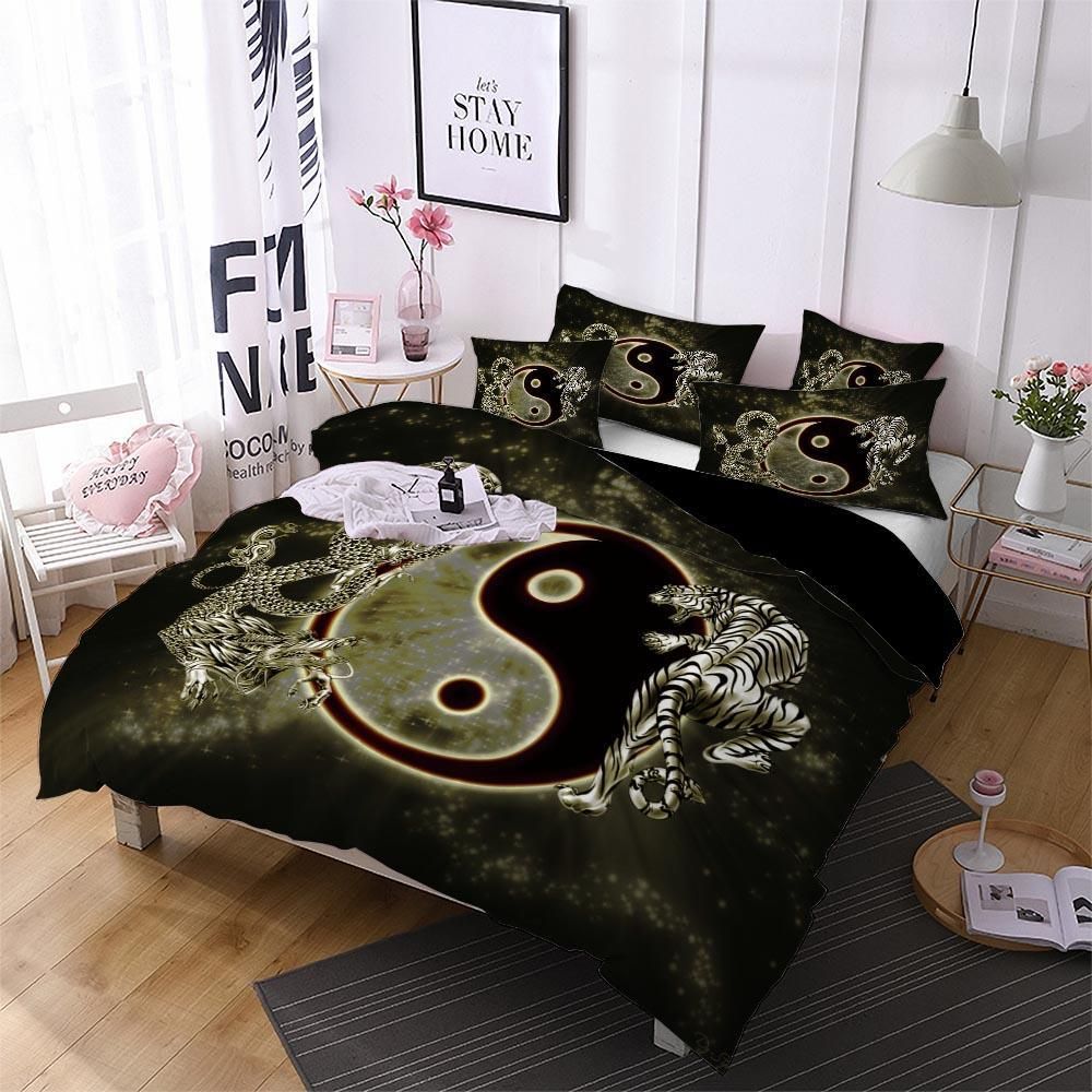 Tai Chi Ying And Yang Vintage Printed Bedding Set