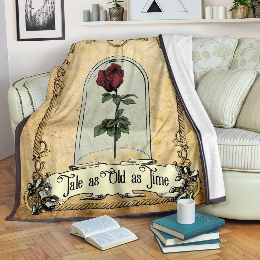 Tale As Old As Time Beauty And The Beast Printed Fleece Blanket