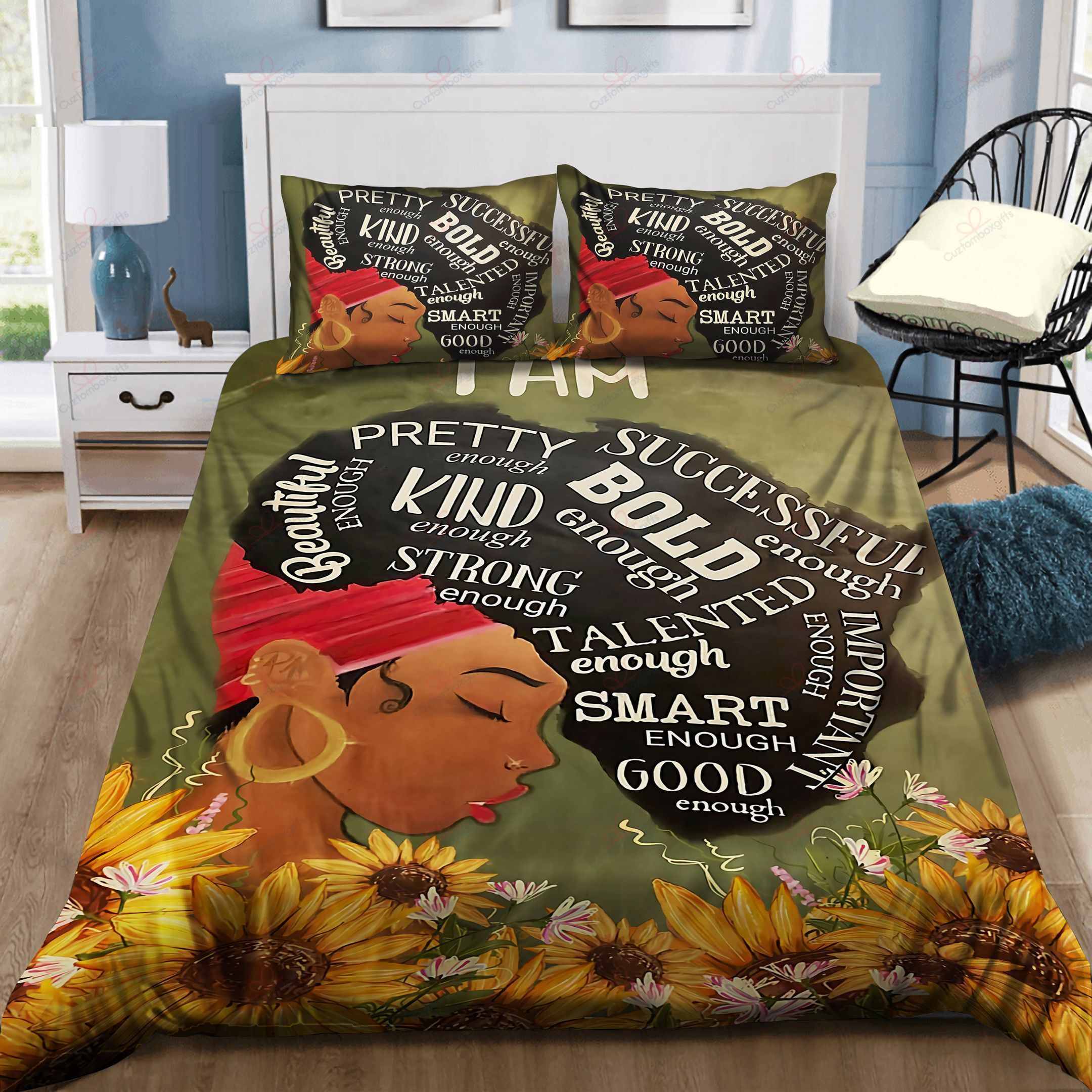 Talented And Smart Black Girl Sunfflower Bedding Set