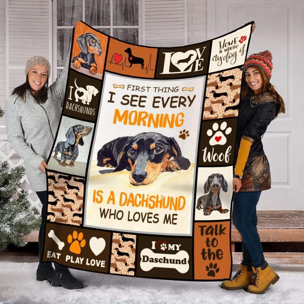 Talk To The Paw Dachshund Fleece Blanket Gift For Dog Lovers