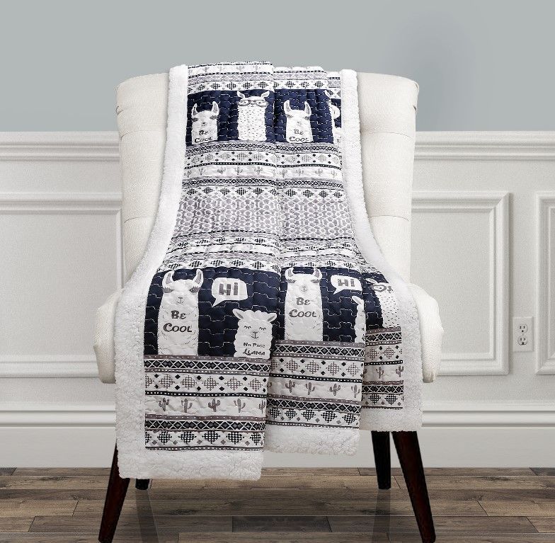 Talking Llama Sherpa Fleece Blanket