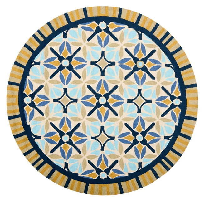 Tan And Round Carpet