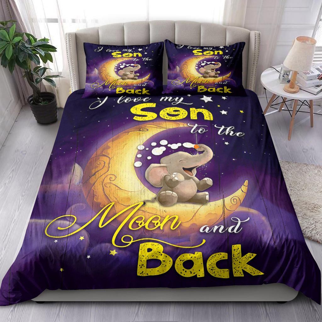 Tapestry Elephant I Love My Son To The Moon And Back Bedding Set