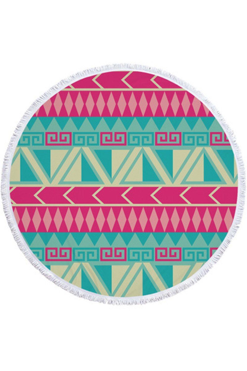 Tassel Giant Beach Pink Blue Round Beach Towel