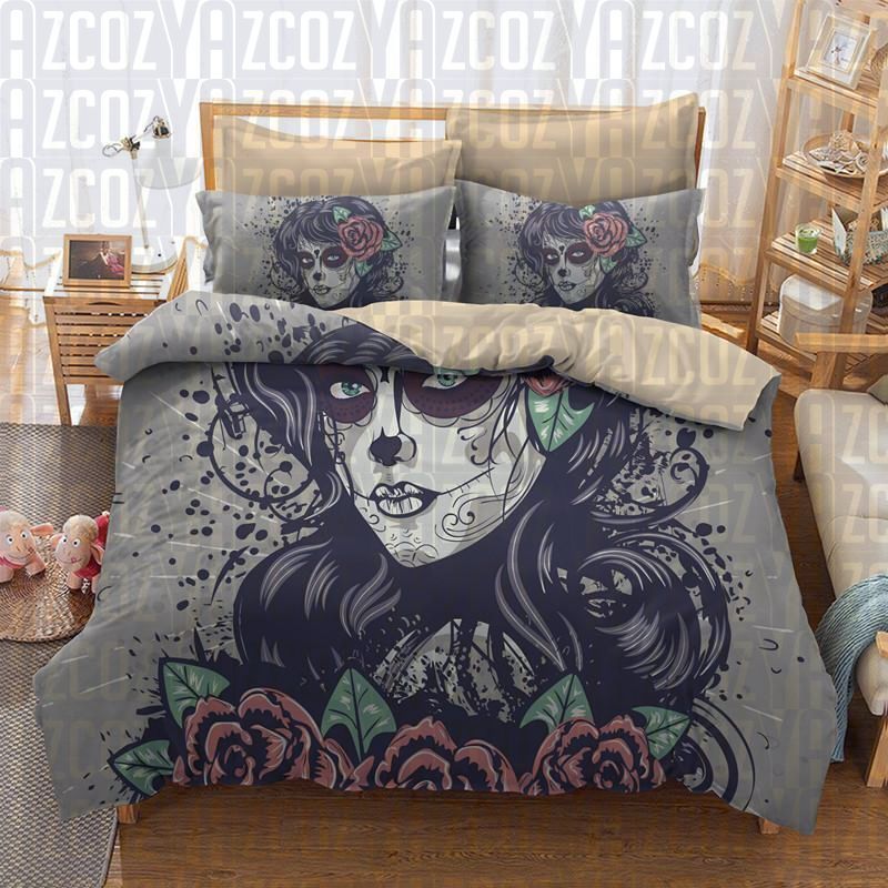 Tattoo Artist Beauty Skull Bedding Set