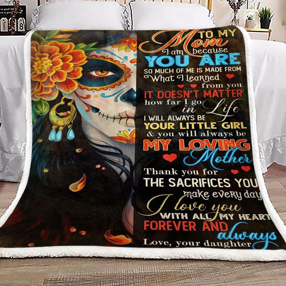 Tattoo Artist Girl To My Mom Love Your Daughter Sherpa Fleece Blanket