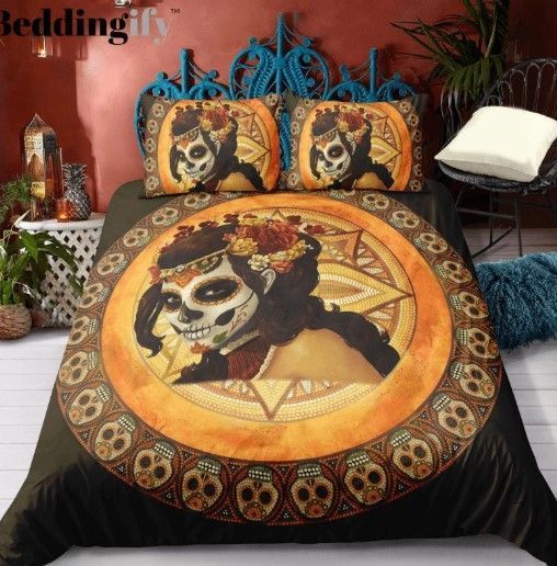 Tattoo Girl Skull Bedding Set