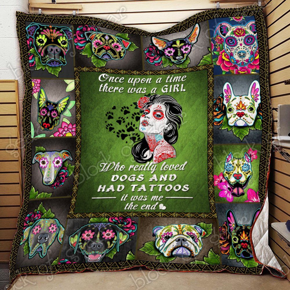 Tattooed Girl And Skull Dogs Quilt Thl966 Dhc11123590Dd