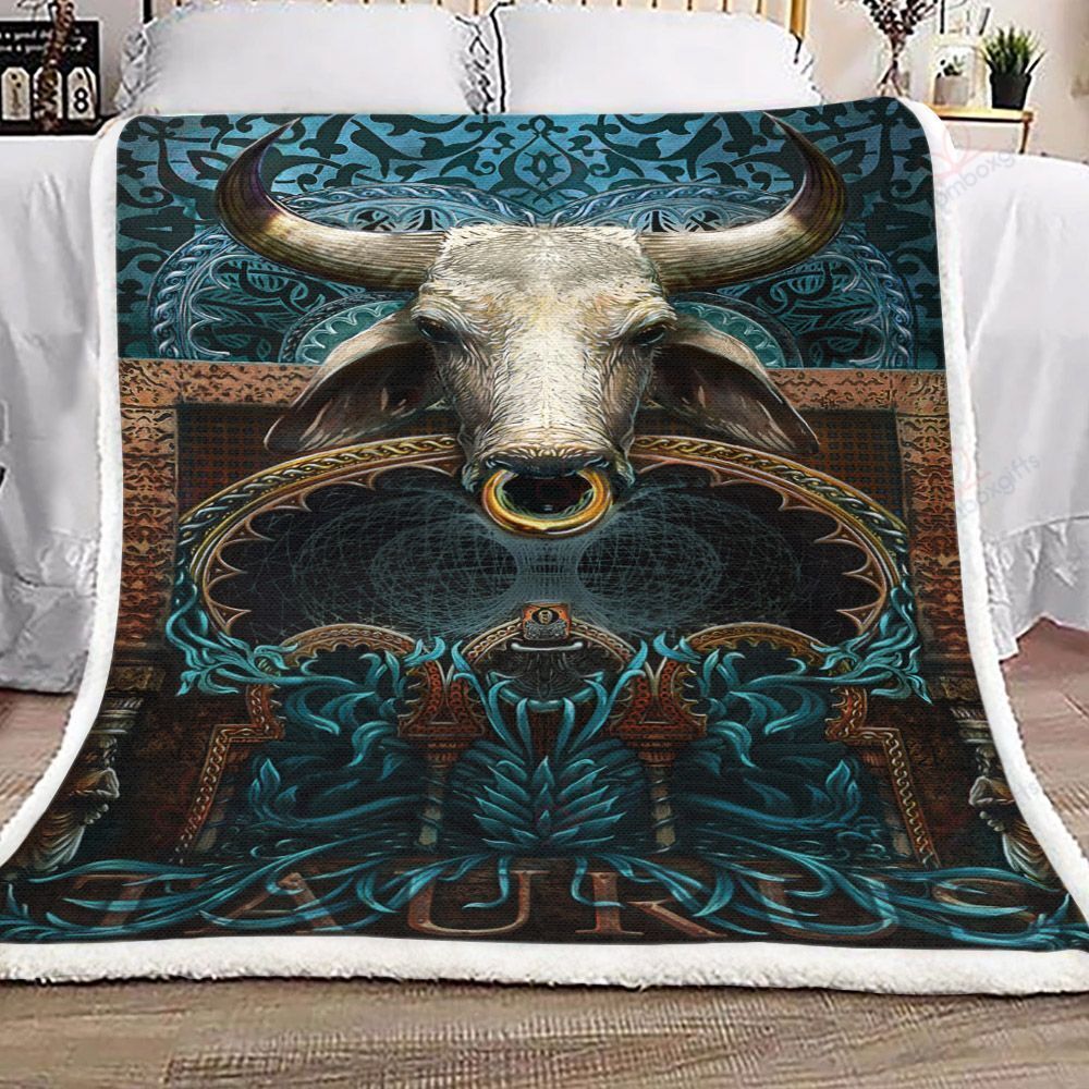 Taurus Zodiac Bull Sherpa Fleece Blanket
