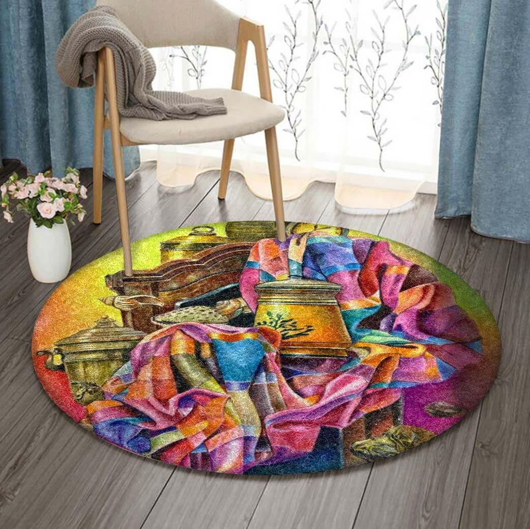 Tea Bottle Round Carpet