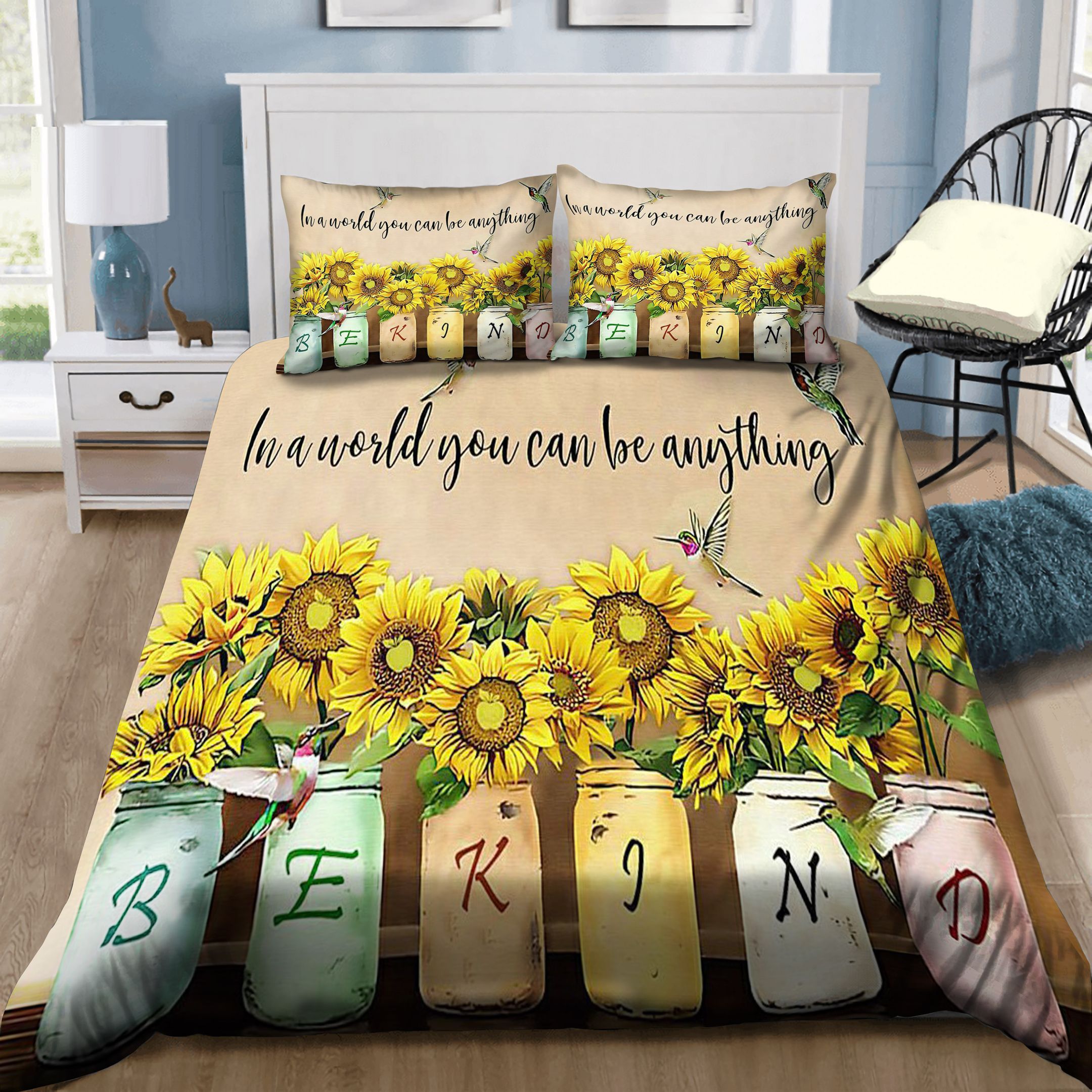 Teacher In The World You Can Be Anything Be Kind Bedding Set
