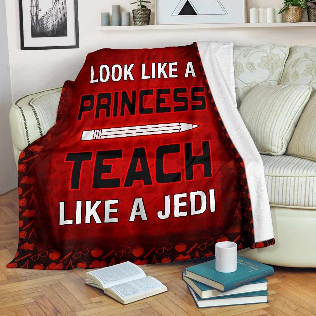 Teacher Look Like A Princess Sherpa Fleece Blanket