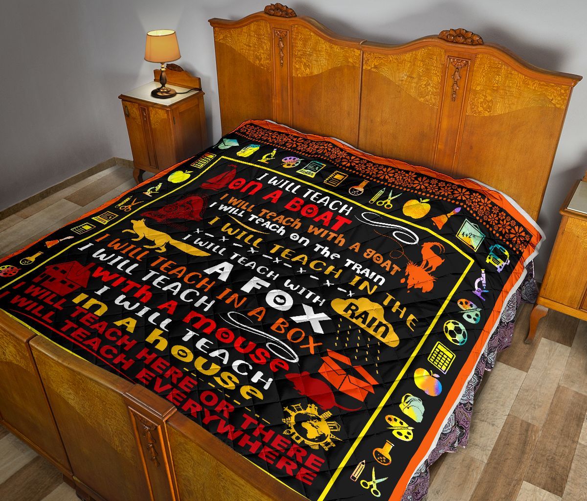 Teacher Pattern 3D Quilt Blanket DHC3112180TD