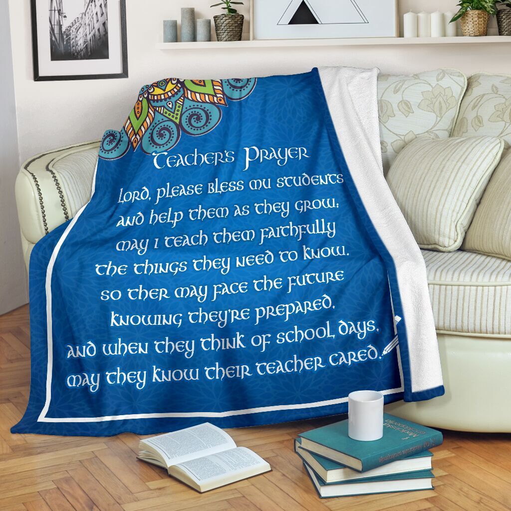 Teacher Prayer Sherpa Fleece Blanket