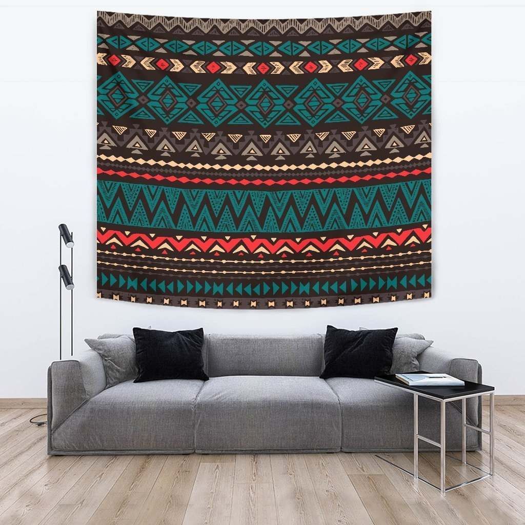 Teal And Brown Aztec CL17100126MDT Tapestry