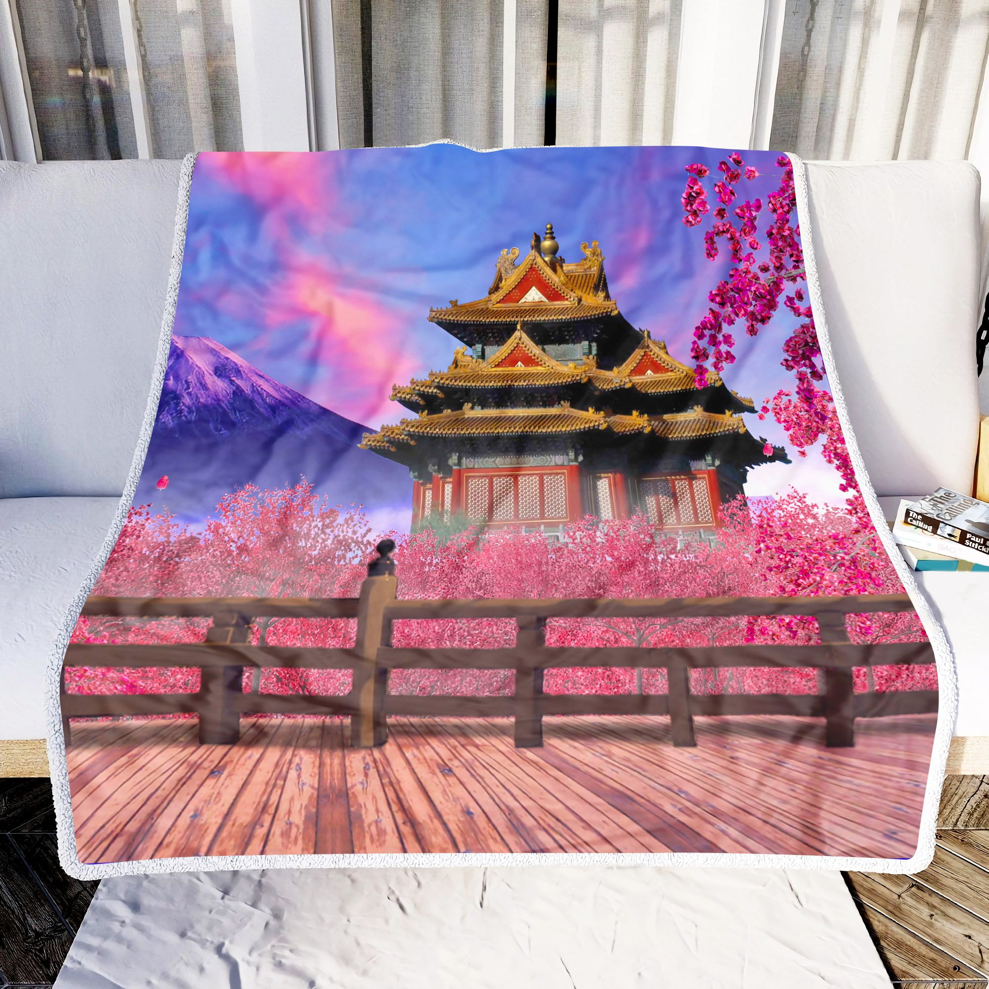 Temple Blossom Fleece Blanket