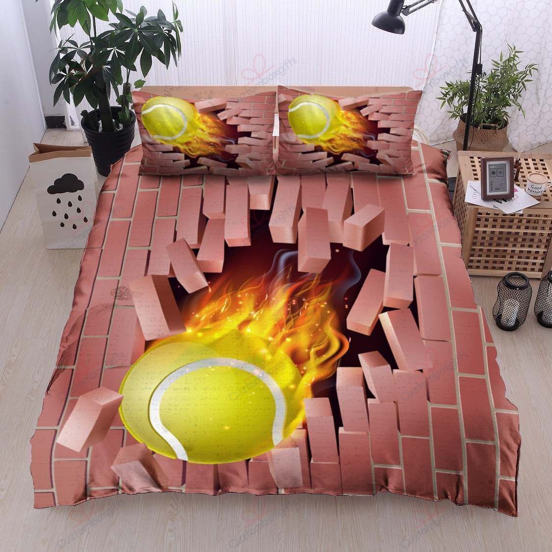 Tenis Fire Wall Printed Bedding Set