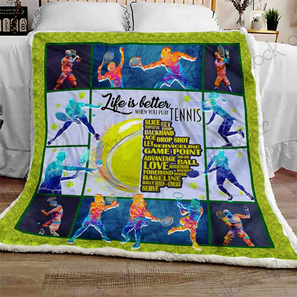 Tennis Sherpa Fleece Blanket