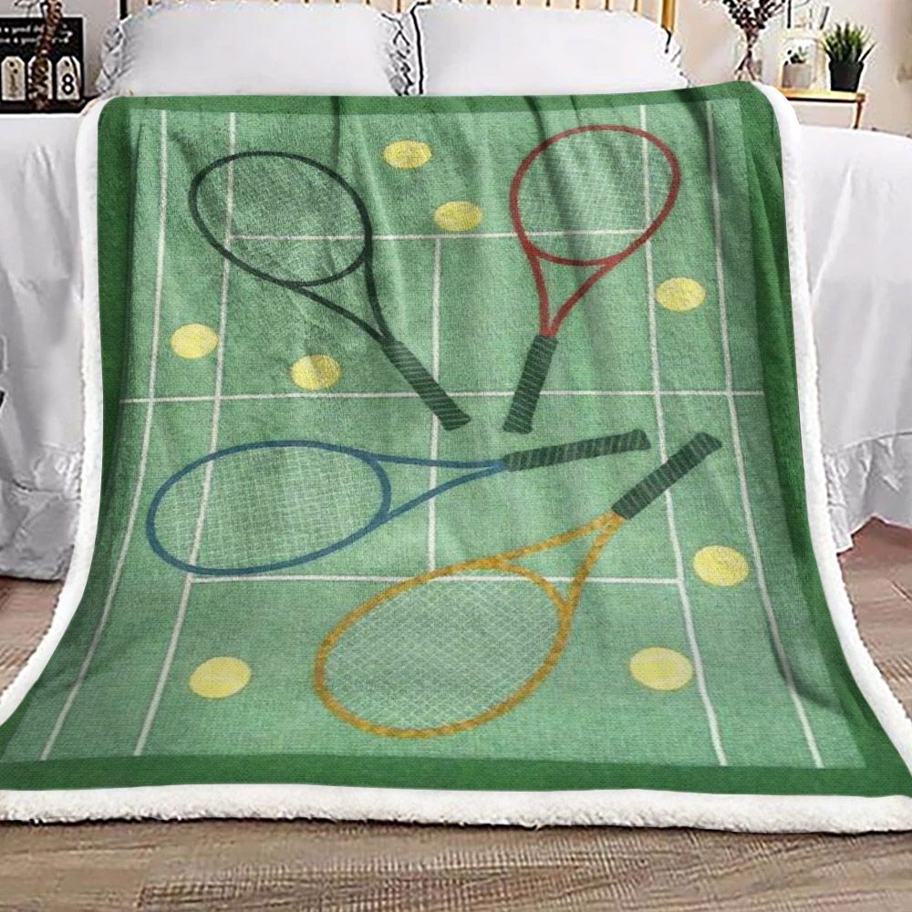 Tennis Field Sherpa Fleece Blanket
