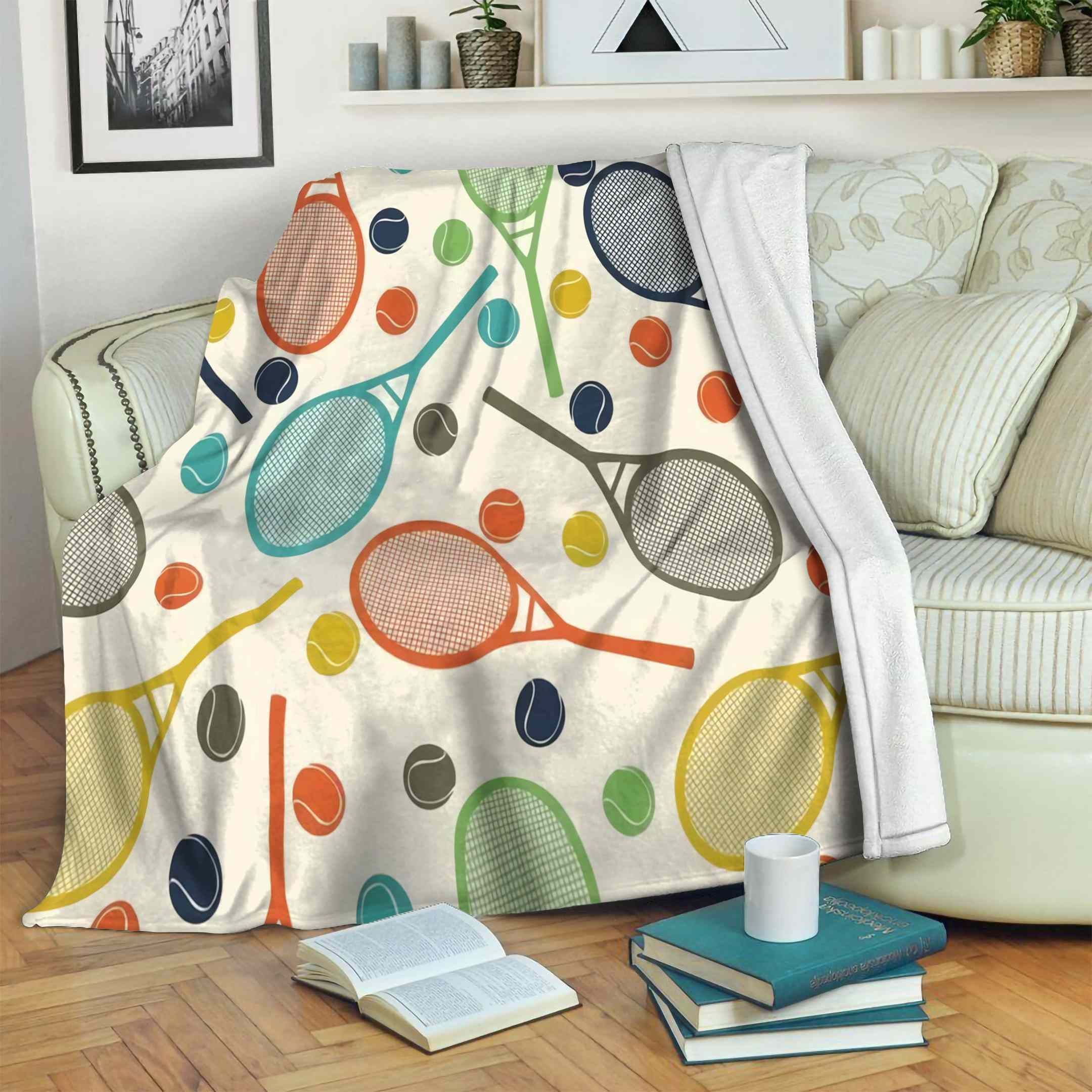 Tennis Game Sherpa Fleece Blanket