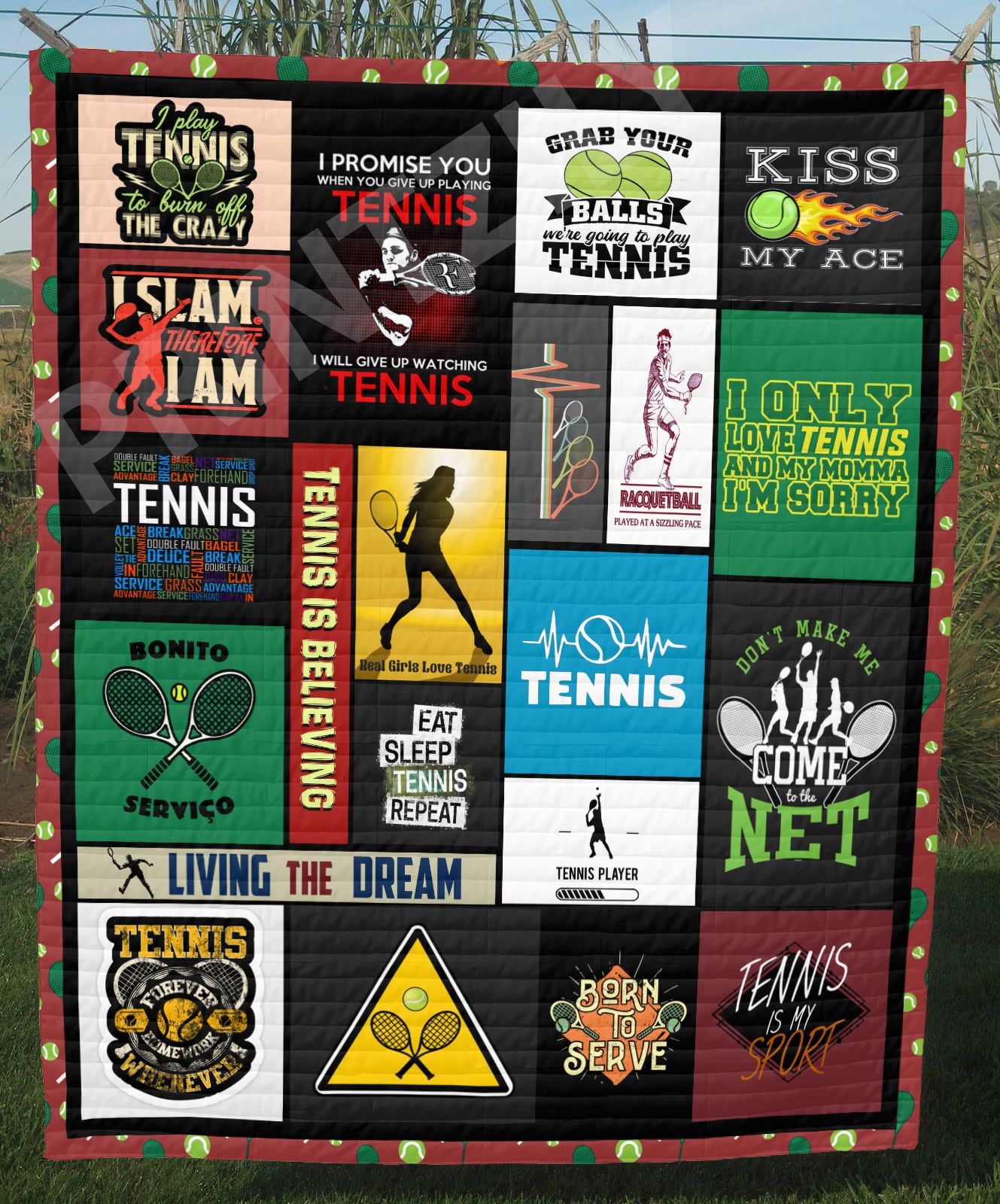 Tennis I Only Love Tennis Quilt Blanket DHC0201201003TD