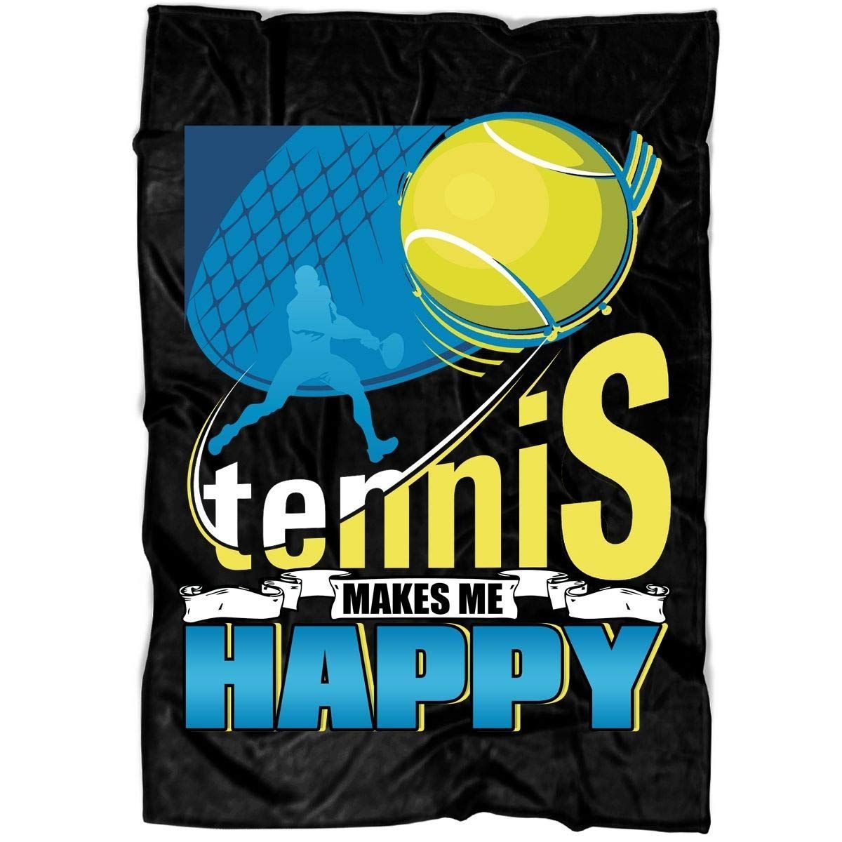 Tennis Makes Me Happy Sherpa Fleece Blanket