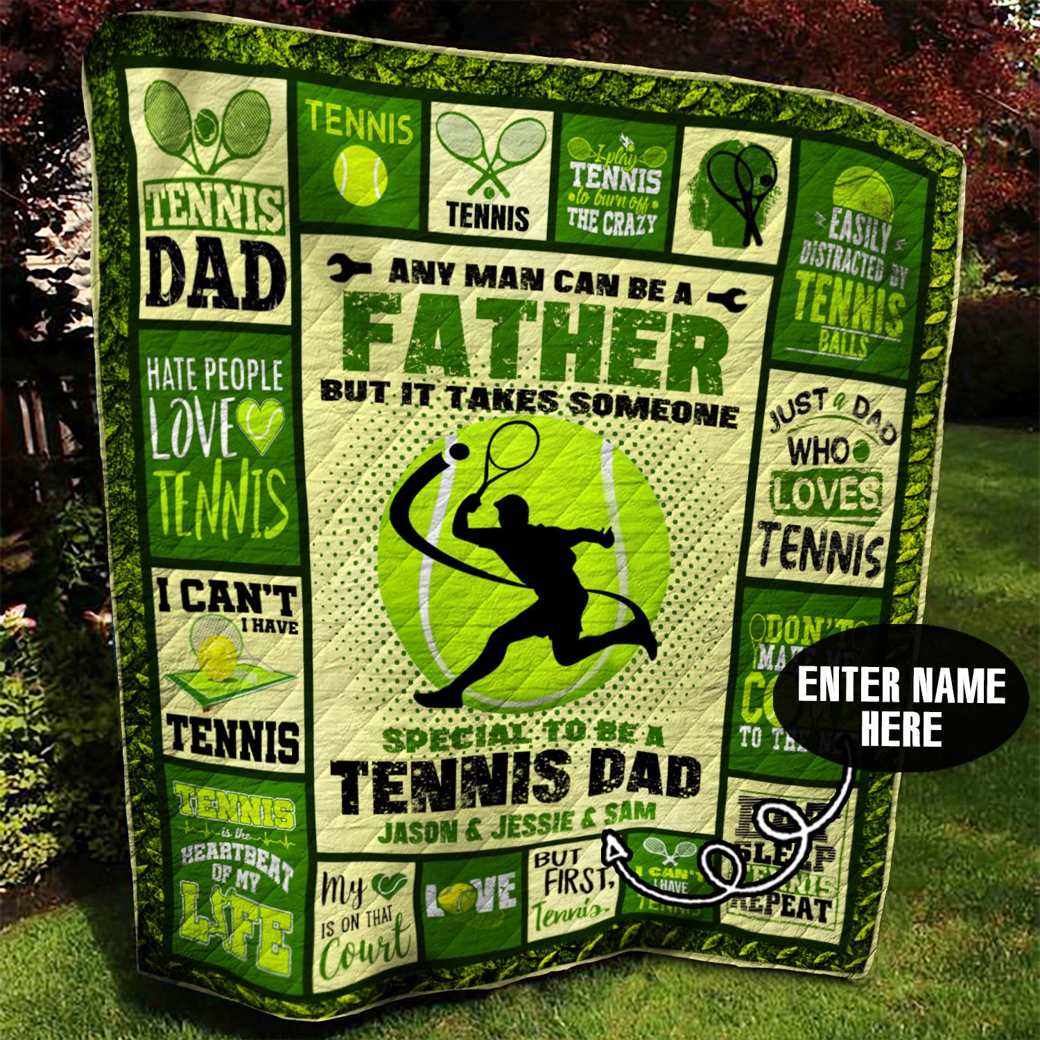 Tennis Personalized Quilt Blanket BBB120618SM