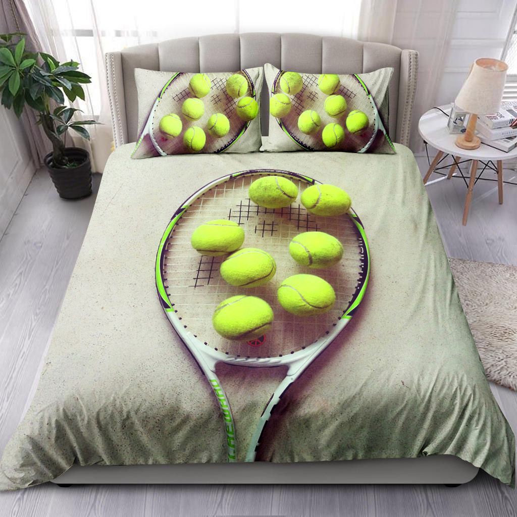Tennis Racquet And Tennis Balls Bedding Set