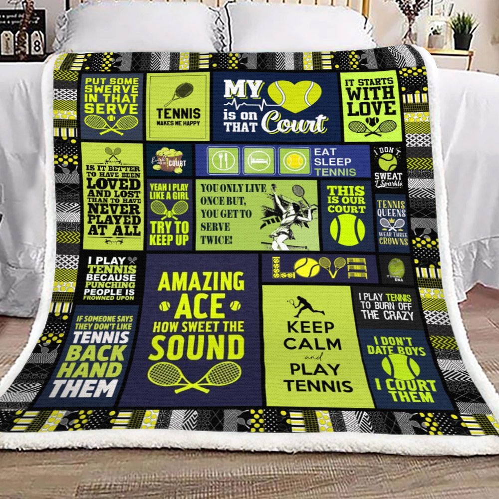 Tennis Sherpa Fleece Blanket
