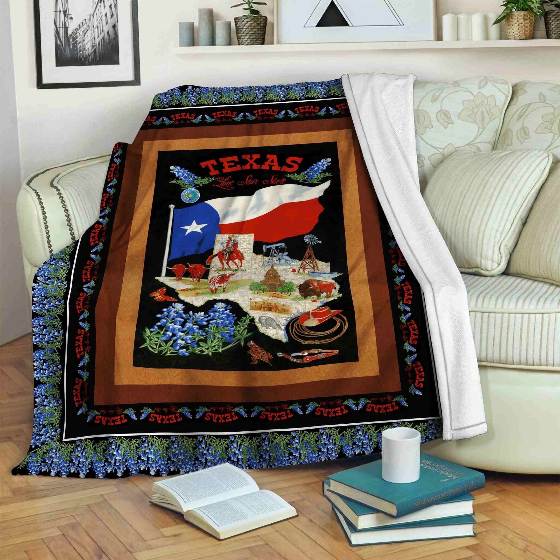 Texas Flag Sherpa Fleece Blanket
