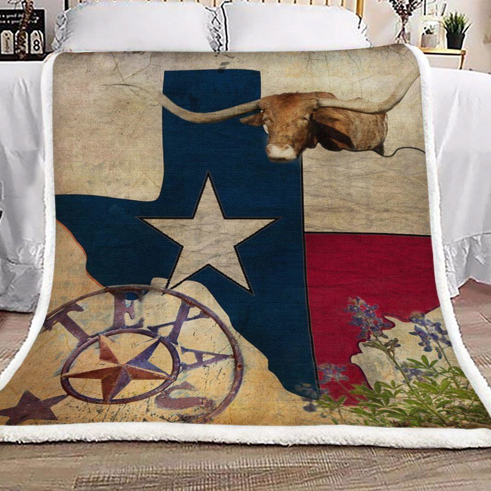 Texas Sherpa Fleece Blanket