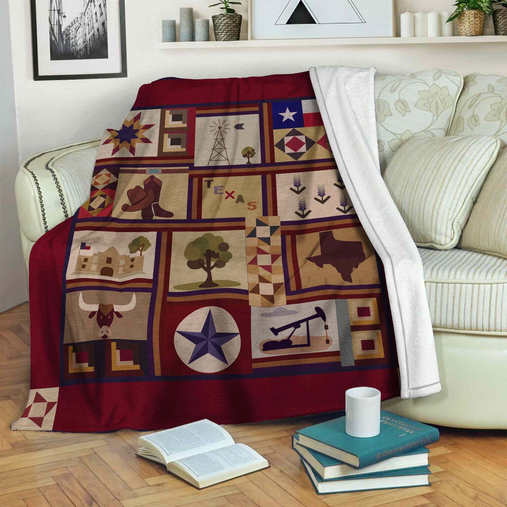 Texas Star Sherpa Fleece Blanket