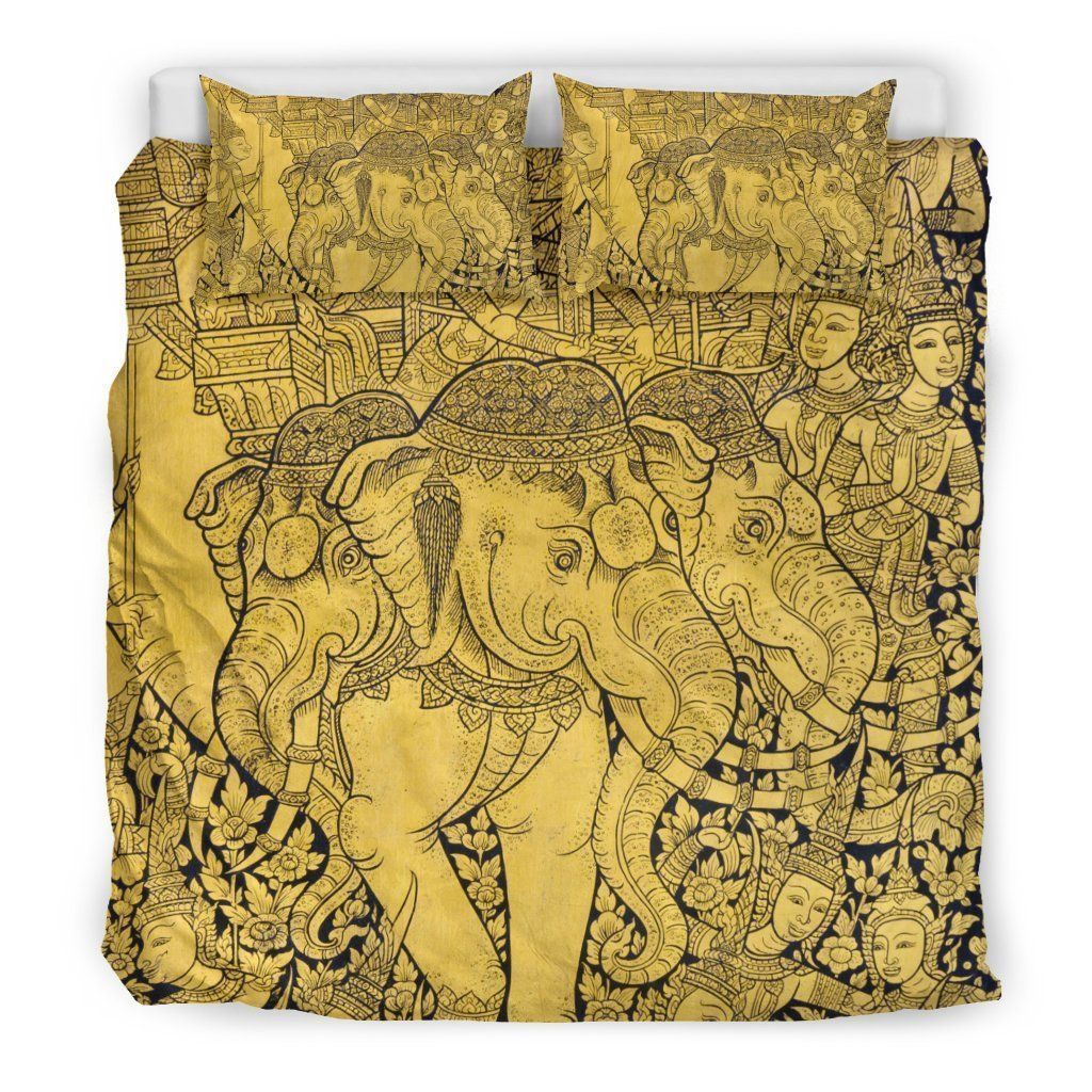 Thai Golden Elephant Cool Design Comfortable Bedding Set
