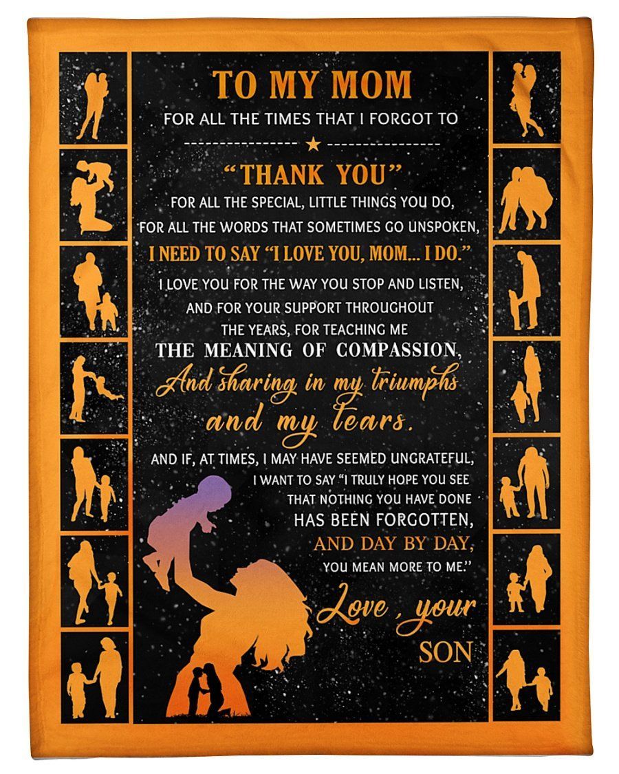 Thank For All You Do Son To Mom Fleece Blanket Fleece Blanket