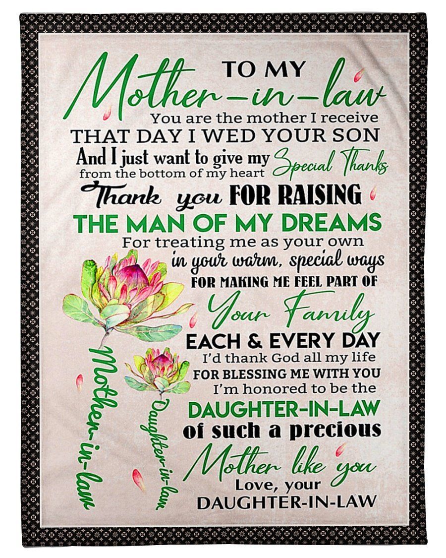 Thank God All My Life For Blessing Me With You To Mother In Law Fleece Blanket Fleece Blanket