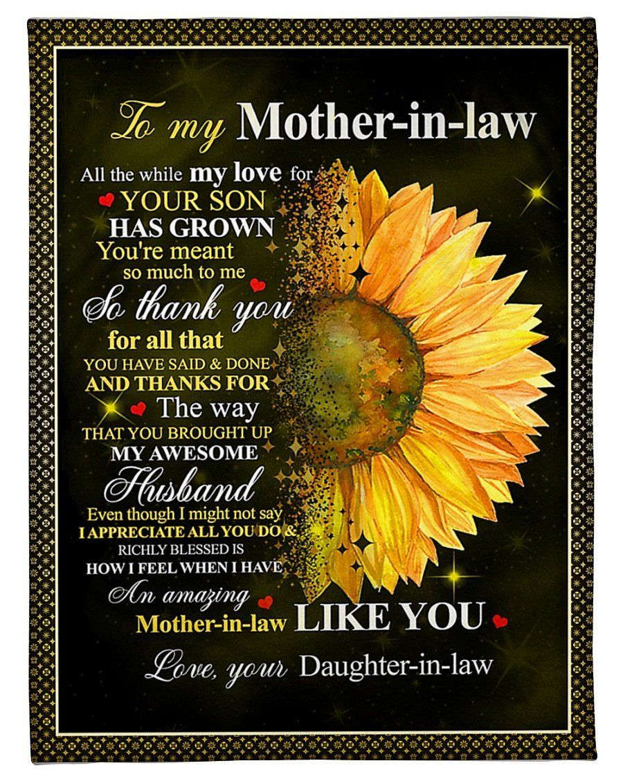 Thank You For All Sunflower To Mother In Law Fleece Blanket Fleece Blanket