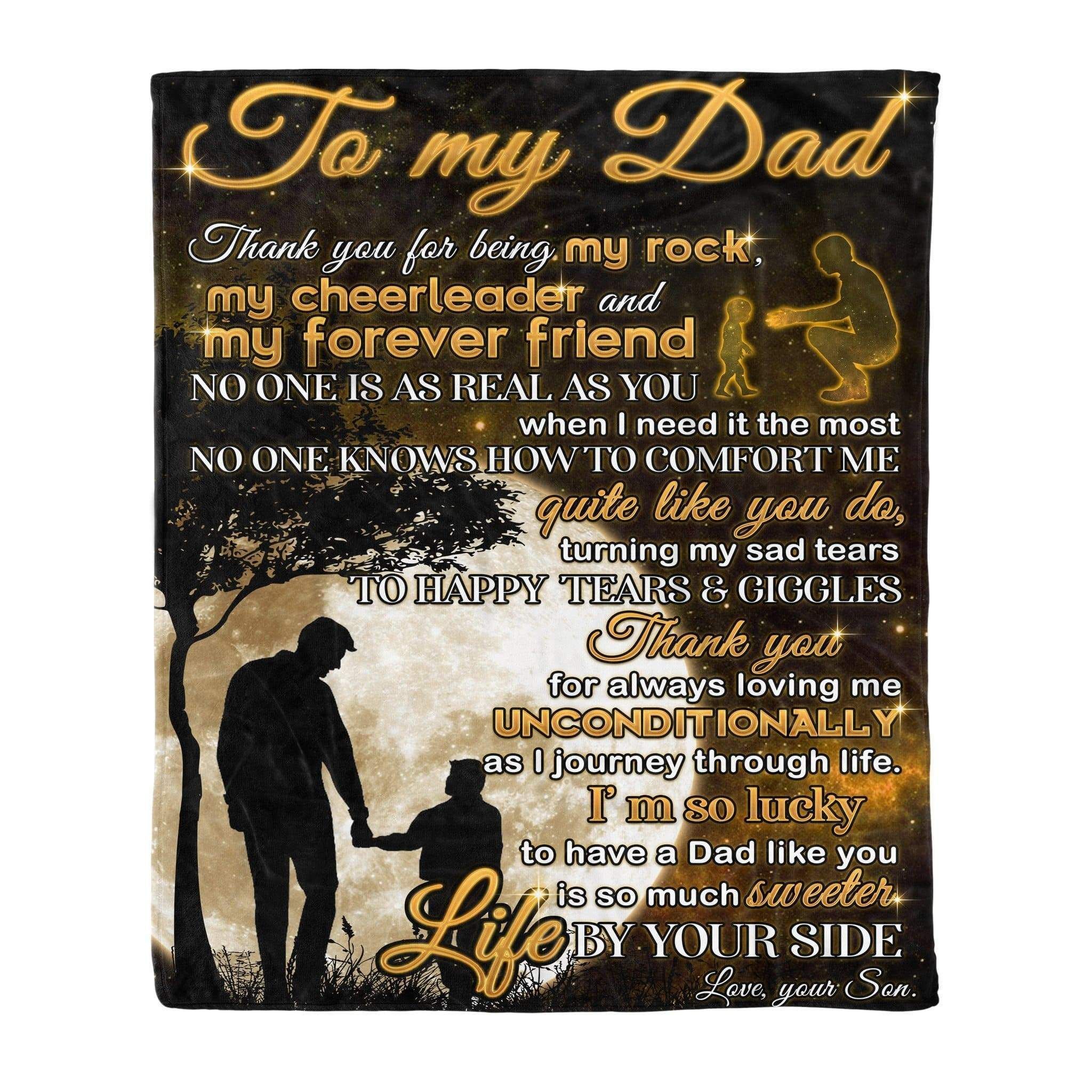 Thank You For Being My Rock Fleece Blanket Son Gift For Dad